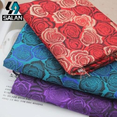 Rose printed imitation Hongyun yarn fabric cheongsam dresses handmade DIY bags modified Xiangyun yarn fabric dark cloth