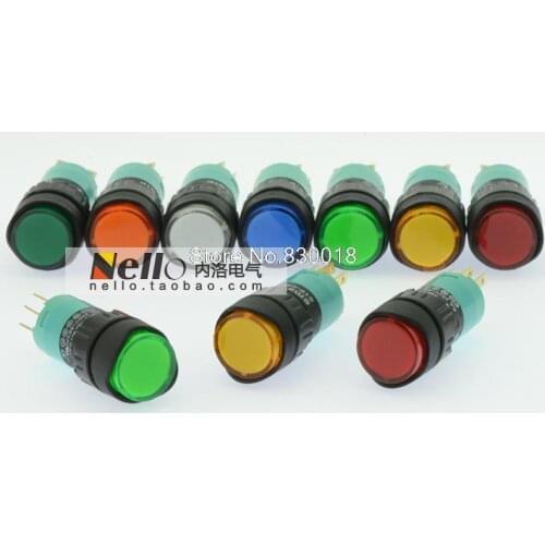 [ SA ]Imports EMA 16mm illuminated pushbutton switch self-locking 01P-CA40.Q1P Round LED lights 1C / O--10PCS/LOT