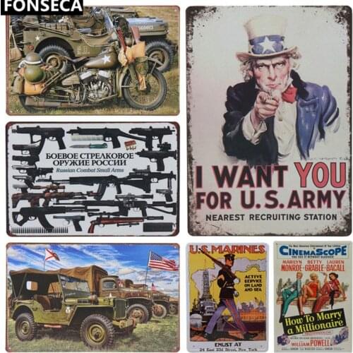 Plane Car Motorcycle Army Art Painting Decoration Vintage Tin Sign Plate Poster Home Decor For Bar Pub Cafe Metal Iron Plaques