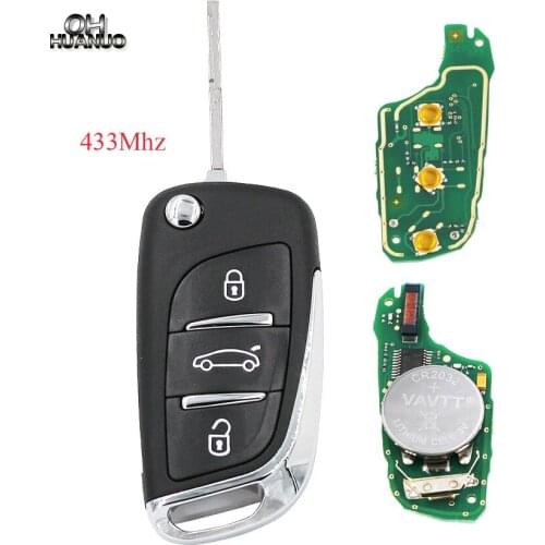 DS Style Folding Key for Peugeot 206 207 206CC 3 Buttons Keyless Entry Fob Remote Key 434MHZ