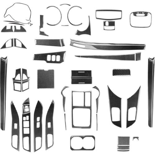 For Mitsubishi Lancer EVO X MR 2008-2015 Carbon Interior Trim Sticker Set Speedometer Window Lifting Storage Car Accessories