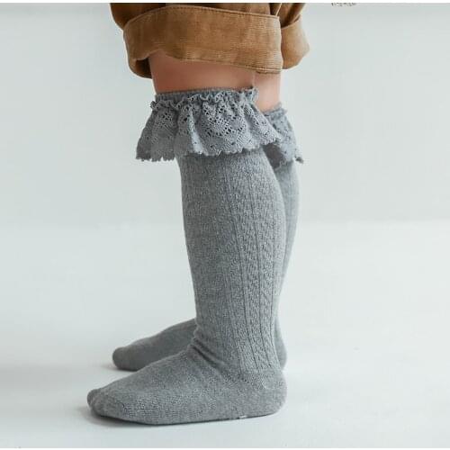 Spring Autumn 0-3 Years Baby Socks Comfortable Cotton Jacquard Socks for Princess Girls Long Tube Newborn Toddler Non-slip Socks