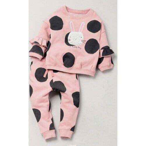 Spring Toddler Girl Cute Rabbit Fleece Sweatshirts Hoodies+Pants 2 Pcs Suit Kids Clothes Baby Girls Cotton Sets Costumes Outfit