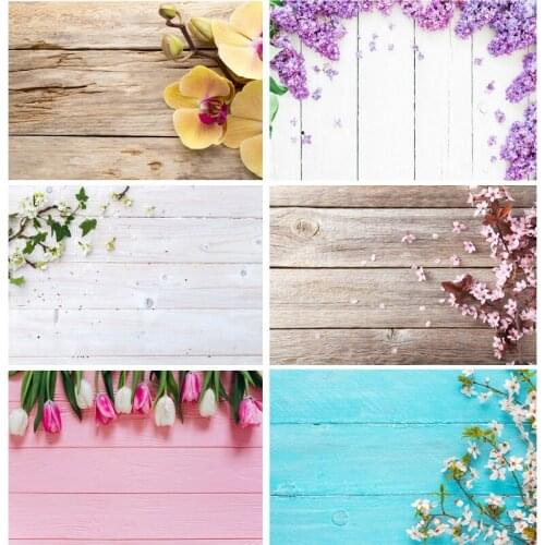 Vinyl Custom Photography Backdrops Props Flower Wood Planks Photo Studio Background 201104MB -03