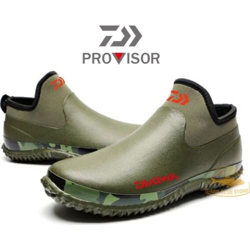 Fishing Waterproof Shoes DAIWA New Outdoor Hiking Comfortable Short Tube Natural Rubber Rain Boots Mens Non-slip Rain Boots