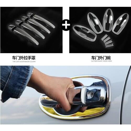 Higher star ABS chrome 8 units bright door handle cover+ 8units door handle bowl for Renault Kadjar 2015