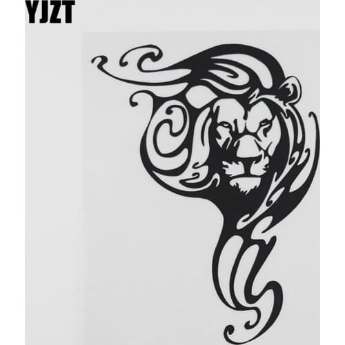 YJZT 12.6CMX16.8CM Fashion Lion head African Decal Vinyl Car Sticker Black/Silver 8A-0097