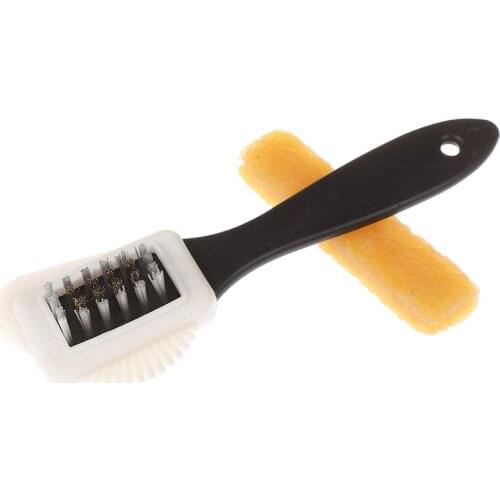 2pcs/set Useful Shoe Brush 3 Side Cleaning Brush And Rubber Eraser Set Black S Shaped Shoes Cleaner For Boot Shoe