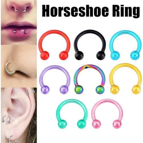 2pcs U Shaped Fake Nose Ring Hoop Septum Rings Stainless Steel Nose Piercing Fake Piercing Pircing Jewelry