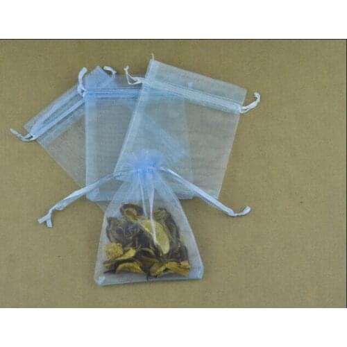 20*30cm 50pcs Light Blue Gift Bags For Jewelry/wedding/christmas/birthday Yarn Bag With Handles Packaging Organza Bags