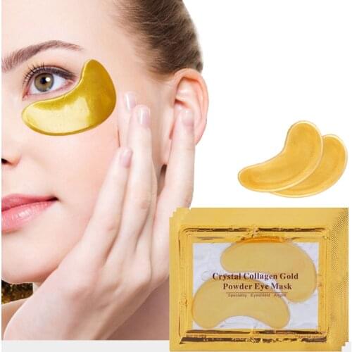 24K Golden Crystal Collagen Eye Mask Moisturizing Remove Fine Lines Eye Care Patch Fade Dark Eye Circles Repair Gel Eye Mask
