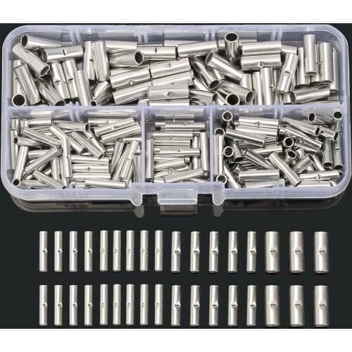 280PCS 0.5-16mm2 22-10 AWG Non-Insulated Wire Connector Ferrules Electrical Cable Terminal Copper Bare Tinned Crimp Terminals