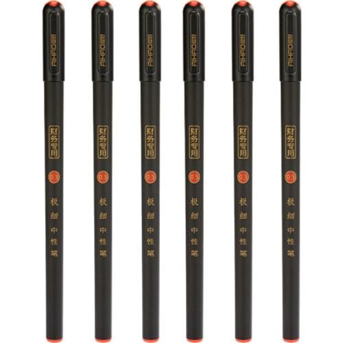 3pcs/lot 0.3mm Fine Needle Point Black Gel Pens for Financial Office Signature Student Writing School Supplies Stationery