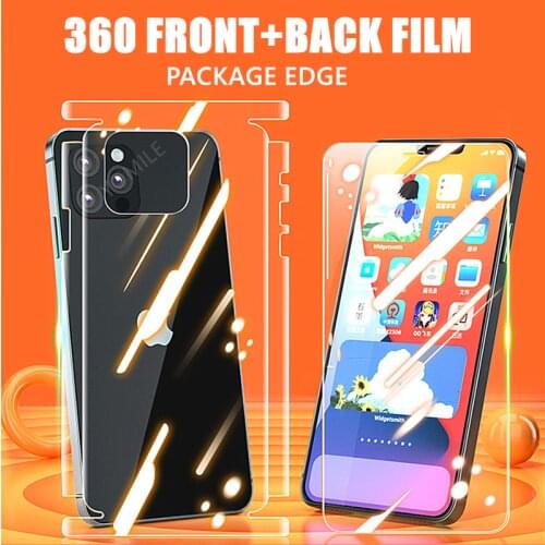 360 Front+Back Hydrogel Film Tempered Glass For iPhone 11 12 Pro Xs Max X Xr Mini 7 8 Plus SE 2020 Full Cover Screen Protector