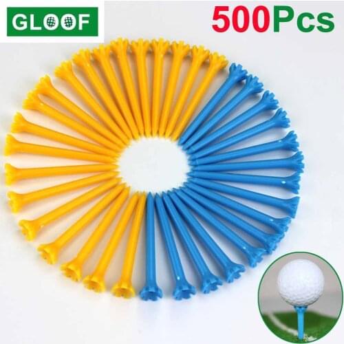 500Pcs=10Set PE Plastic Golf Tee Tees Holder Replacement Driving Range Hitting Trainer Club Accessories Random Color