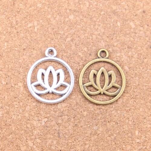 16pcs Charms lotus flower 20mm Antique Pendants,Vintage Tibetan Silver Jewelry,DIY for bracelet necklace