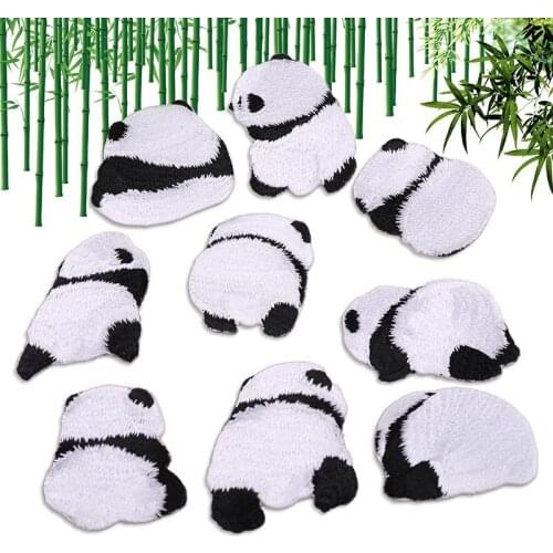 1Pc Lovely Panda Applique Embroidered Iron on Cute Animal Patch Badge For Clothes Bag Shoes Sticker Diy Craft Repair Decoration