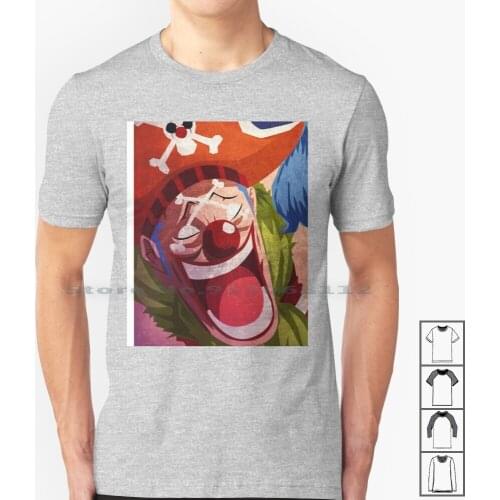 Buggy The Clown T Shirt 100% Cotton Bagy Buggy The Clown Pirates Shichibukai Rufy Gold Roger Shanks Albida Red Manga Anime