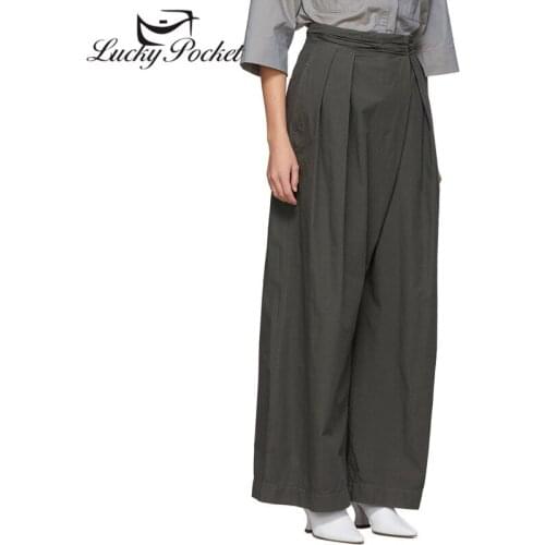 Spring Women New White Straight Cotton Long Pants Ladies Gray England Style Pants Female Brand Fashionable Casual Trousers ZM42