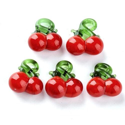 200pcs Handmade Lampwork Beads Fruit Vegetable Theme Beads for DIY Jewelry Making Cute Bracelet Handmade Accessory