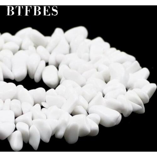 BTFBES Irregular Gravel beads Porcelain white Natural Beads Charm Loose Beads 4-10MM For Jewelry Making Bracelet Wholesale DIY