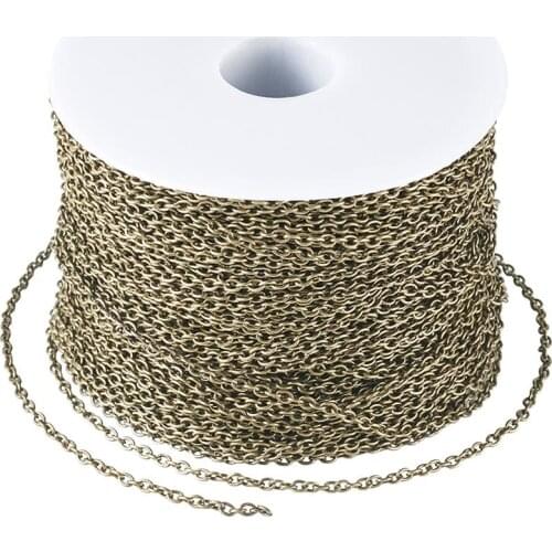 100m 3X2X0.5mm Iron Cross Chains for jewelry making DIY bracelet necklace accessories,Lead Free and Nickel Free