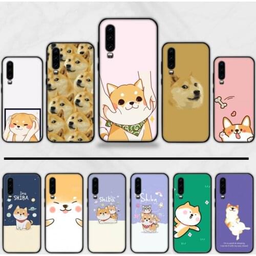 Funny Shiba Inu Phone Case For Huawei P9 P10 P20 P30 Pro Lite smart Mate 10 Lite 20 Y5 Y6 Y7 2018 2019