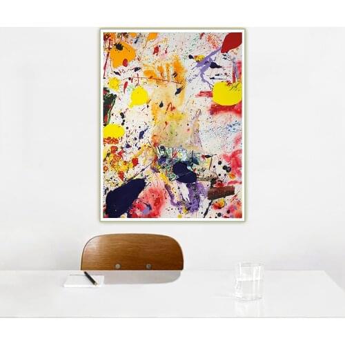Citon Sam Francis《Untitled-63》Canvas Oil Painting Abstract Artwork Poster Picture Wall Decor Background Modern Home Decoration