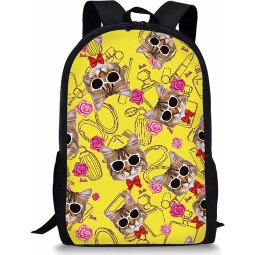 Cute Cat Dog Print Children School Bags Kindergarten Boy Girl Backpack Kawaii Premary Book Bags for Kids