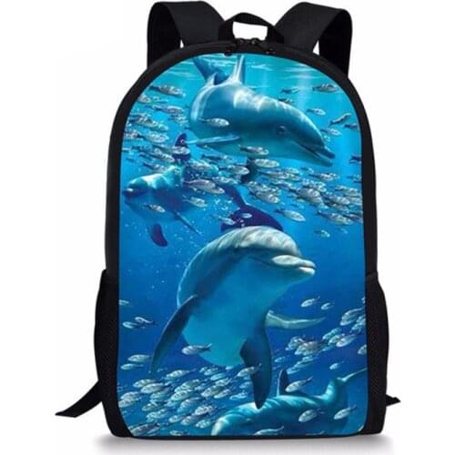 Anime Children School Backpack Boy Girl Print Dolphin Schoolbags for Kids Teenager Book Bags Student Bag Bagpack