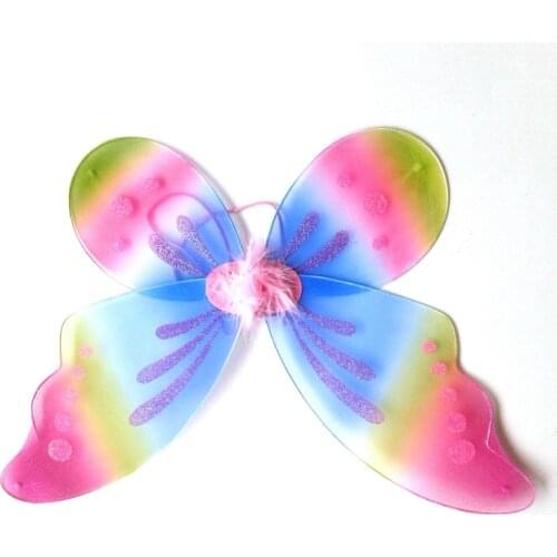 Kids Girls Colorful Butterfly Wing Halloween Party Fancy Dress Angel Fairy Costume Birthday Gift