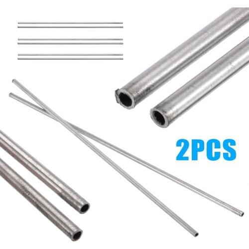 2pcs/Set New Silver 304 Stainless Steel Capillary Tube 4mm OD 3mm ID 250mm Length For Chemical Industry Machinery
