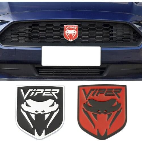 3D Metal Snake Cobra Viper Badge Emblem Car Stickers Rear Trunk Decal For Ford Mustang Shelby Dodge Charge Jeep Auto Accessories