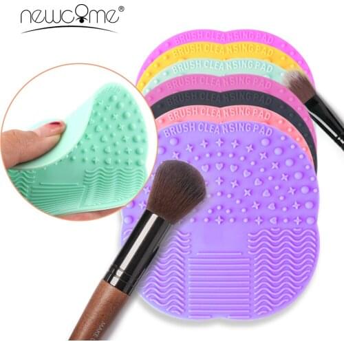NEWCOME 1Pc Silicone Brush Pad Cosmetic Makeup Brushes Gel Clean Mat Washing Scrubber Board Pads Makeups Tool