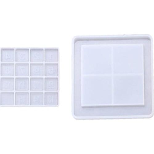 2021 New 2Pcs/Set DIY Digital Puzzle Epoxy Resin Mold Number Puzzles Games Silicone Mould