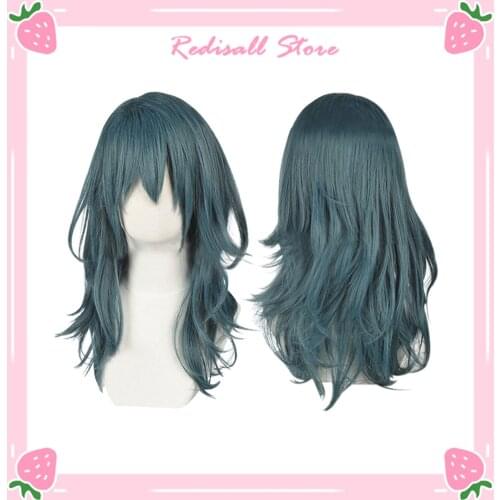 Fire Emblem ThreeHouses Byleth Wig Cosplay Blue Synthetic Hair Long Halloween Cosplay Female Character Role Play Adult Women