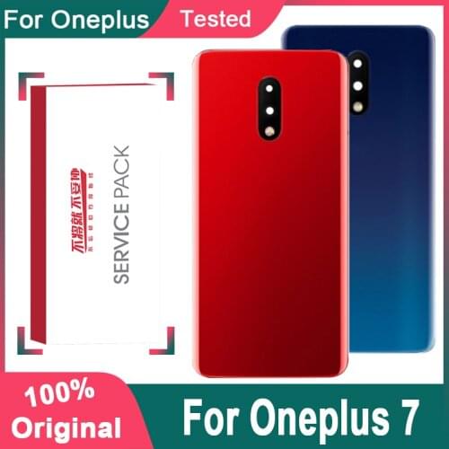 Original Back Housing Replacement For Oneplus 7 Back Cover Battery Glass With Camera Lens For Oneplus 7 1+7 Rear Cover With Logo