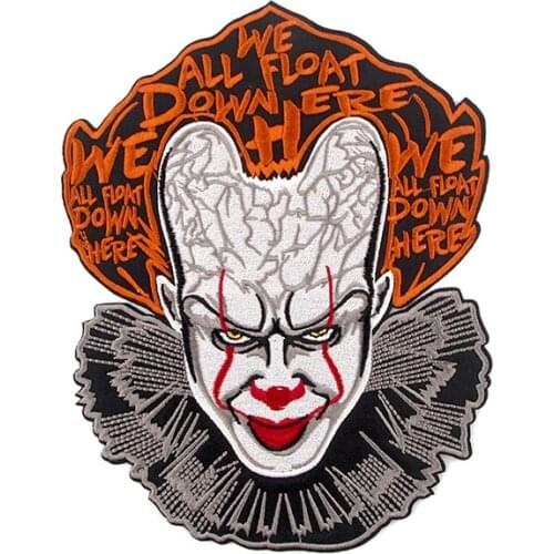 Ghost horror big Patch Iron on Clothing DIY Embroidered Badges Sewing Applique Patchwork punk Sticker Decoration E0777