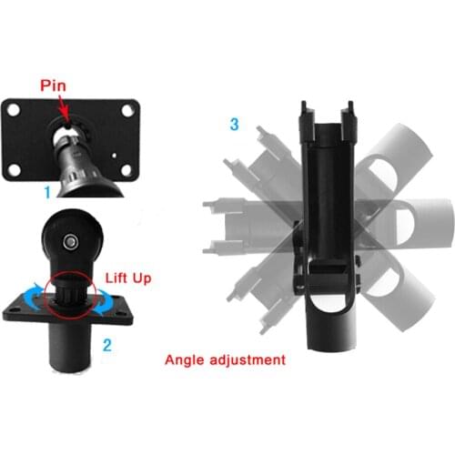 Universal Boat Raft Fishing Rod Holder, Pole Stand Bracket Rest, 360 Degree Adjustable