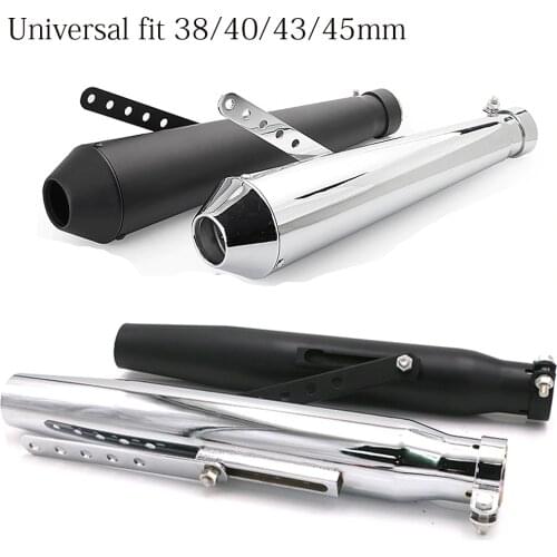 Universal Retro Vintage Electroplating Motorcycle Exhaust Pipe Muffler for Harley cg125 sr400 cb500 vt500