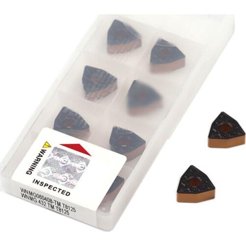 WNMG060408-TM T8125 Carbide Inserts CNC Lathe Tools Cutting Blades External Turning Tools WNMG060408 Cutter,For Processing Steel