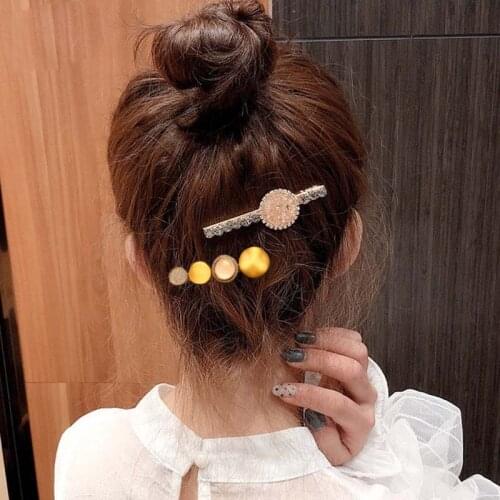 Women Girls Fashion Crystal Rhinestone Colorful Round Hairpin Barrette Hairclip Beauty Styling Tools Hair Accessories Gifts