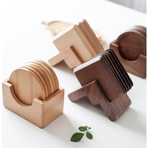 Factory Wood Coaster Kitchen Accessories Coffee Cup Mat Drink Coasters Home Deco Round Tea Pad Table Pad Holder Tableware