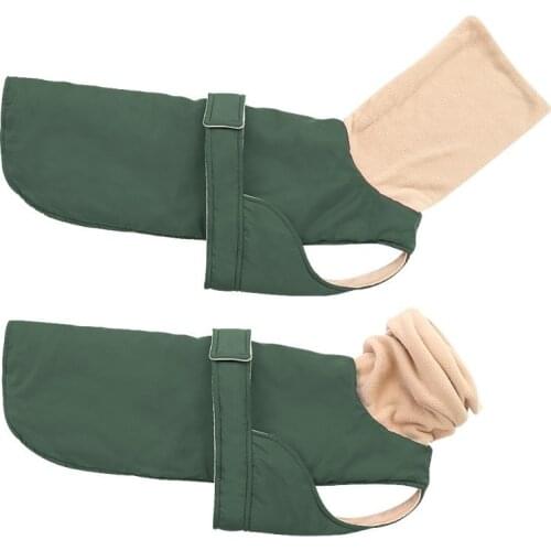 Winter Dog Clothes Color Matching with Liner Dog Warm Clothing Adjustable Pet Jacket Coat