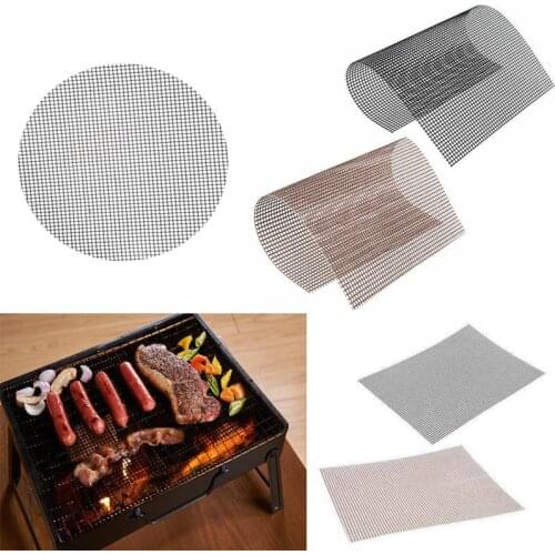 1pcs Non-stick Barbecue Mesh Mat Reusable Heat Resistance Baking Net Pad Kitchen Cooking Smoker Mat Liner Accessorie