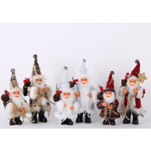 Christmas Scene Decoration Santa Claus Doll Christmas Tree Ornament New Year Home Decoration for kids Gift Noel Doll