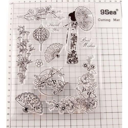 2021 Cherry Blossom Kimono Clear Stamp Transparent For Scrapbooking DIY Card Handmade Kid Funny Seal Stencil Poster