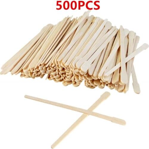500 Pcs Disposable Wood Wax Spatulas Wooden Waxing Applicator Sticks Face & Eyebrows Tongue Depressor Beauty Hair Removal Stick