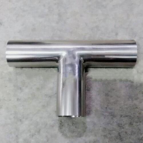 51mm 2" Pipe OD Butt Welding Auto Tee 3 Way 3A SUS 304 Stainless Steel Sanitary Fitting Spliter Homebrew Beer Wine