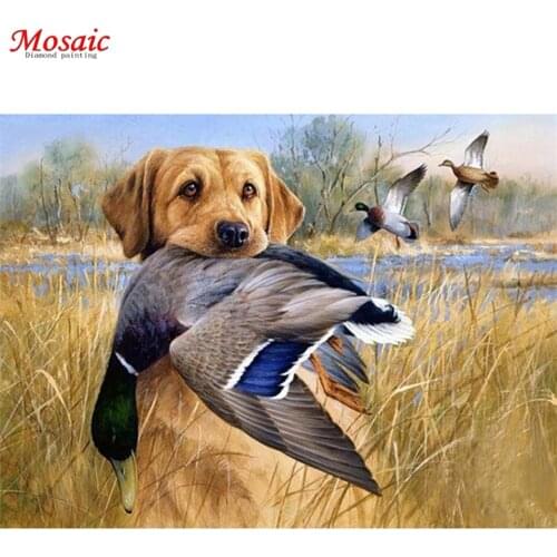 5D Diamond Embroidery Dog Hunt Duck Cross Stitch DIY Diamond Painting Diamond Mosaic rhinestones Home Decor love gift